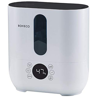 Boneco U350 Warm & Cool Mist Ultrasonic Humidifier with Water Filter & Ionic Silver Stick - Top Fill Design - Auto Mode with Humidity Control