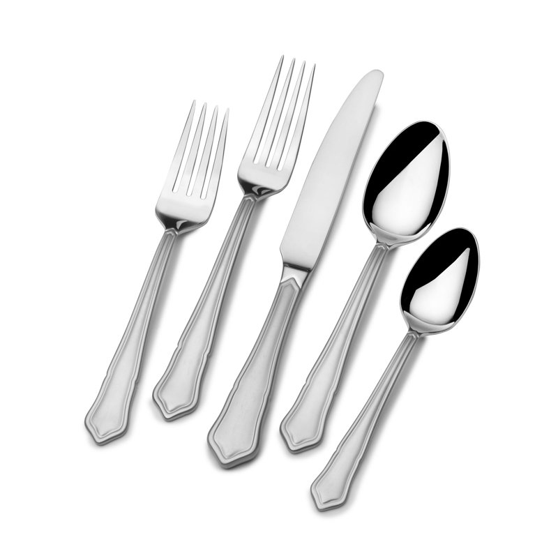 Eliza Sandblast 20-Piece 18/10 Stainless Steel Flatware Set, Service For 4