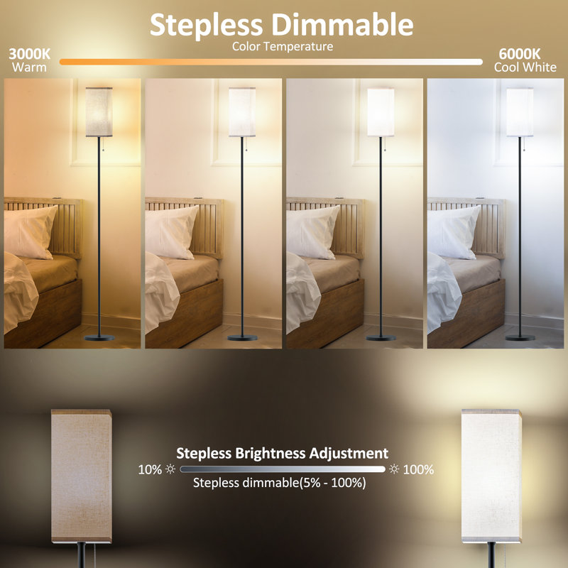 Rondo 64.6 " Powder Coated Traditional Floor Lamp