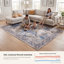 Tapis Prairie moderne à poils courts, style aquarelle abstraite, bleu, gris, or, crème, ivoire, lavable à la machine, antidérapant, pour l'intérieur et l'extérieur, adapté aux animaux domestiques, idéal pour le salon, la chambre, la salle à manger, l'entrée, le couloir ou le bureau.-880880424