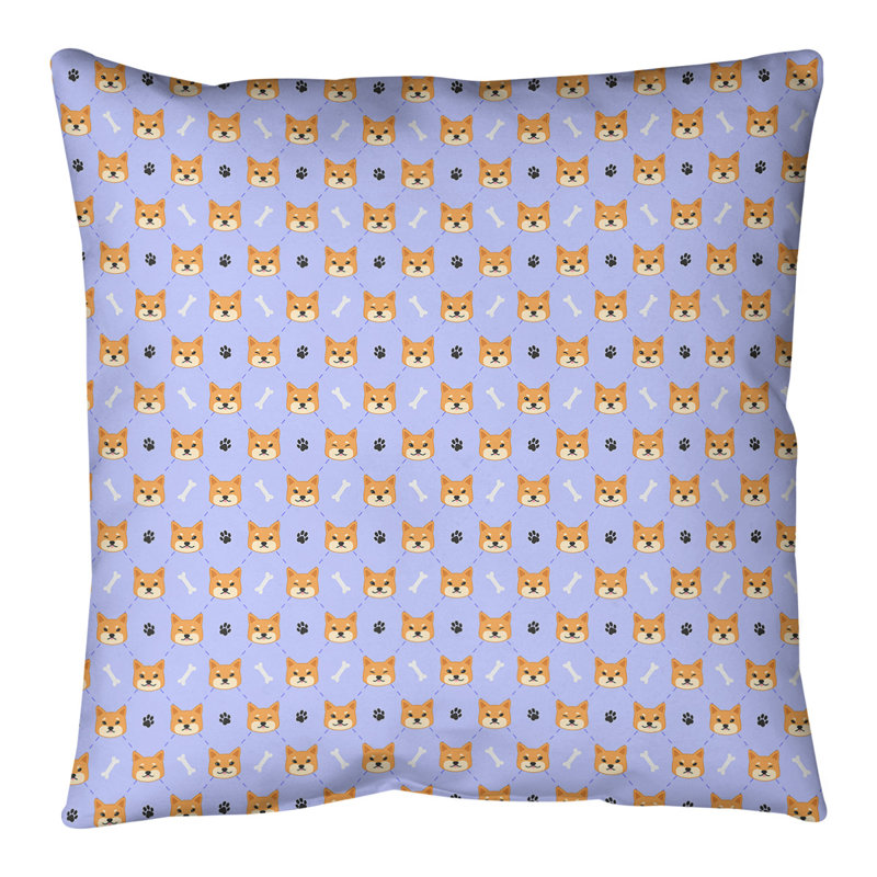 Coussin de sol Katelyn Elizabeth Shiba Inu, 28 po x 28 po, Shiba Inu orange / mauve