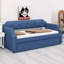 Lit de jour rembourré en bois avec couchette simple et détails cloutés-1209997581
