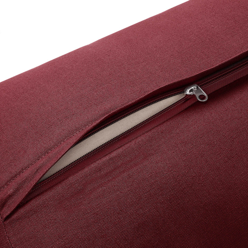 25" x 12" x 6" Rectangular Floor Pillow and Meditation Bolster, Burgundy