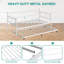 Lit de jour simple avec lit gigogne, structure de lit de jour escamotable moderne avec support en lattes d'acier, canapé-lit gigogne peu encombrant-1113877375