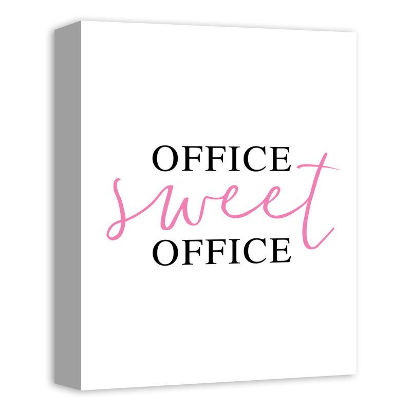 «Office Sweet Office», reproduction d'art textuel sur toile, H 14 po x l 11 po x P 1,25 po, Toile tendue