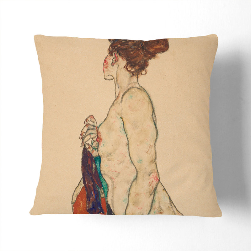 Nude Female Vol.1 Square Throw Cushion, 55cm H x 55cm W x 20cm D, Stone