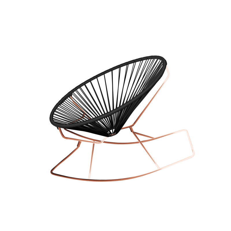 Chaise berçante intérieure / extérieure faite à la main Innit, Noir / Cuivre