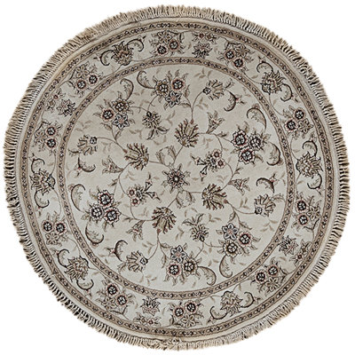 Hand Knotted Area Rug in Ivory