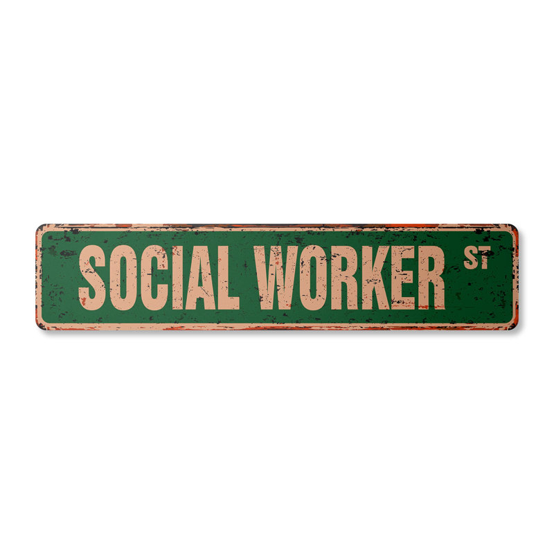 Plaque de rue en plastique robuste 4 po x 18 po Socialworker