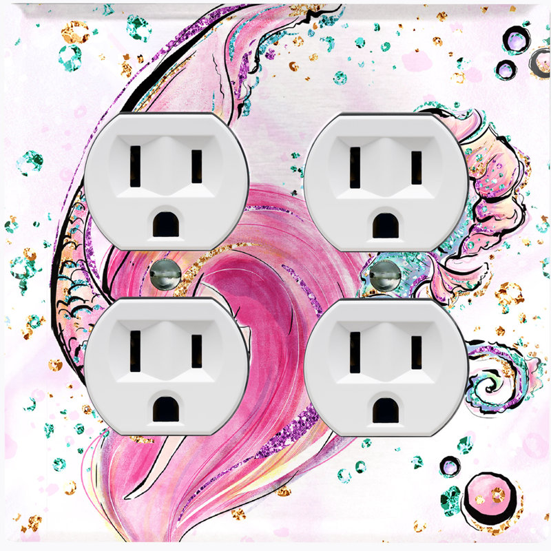 Patterned 2 - Gang Duplex Outlet Standard Wall Plate