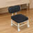Stool With Backrest And Wheels(Grey)-1954551774