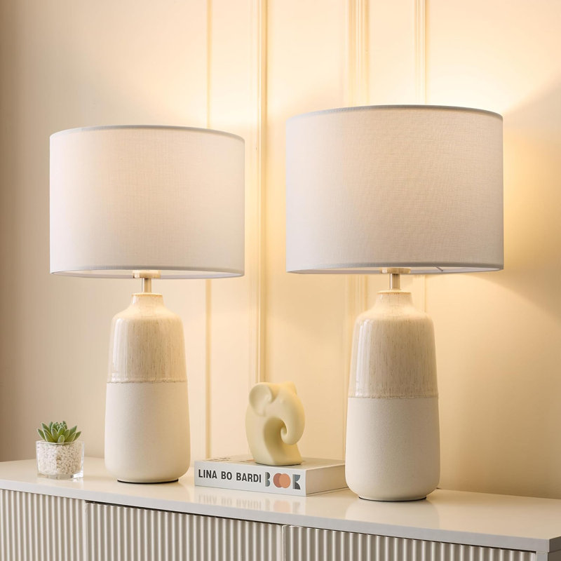 Ensemble de 2 grandes lampes de table en céramique