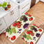 Tapis de cuisine aquarelle à fruits pour entrée, ensemble de 2, rouge, vert, beige