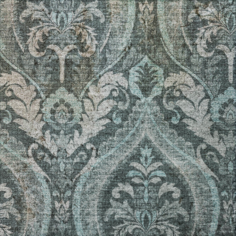 Premium Machine Washable Dream Shag ADS572 Panel Rug, 2'3" x 7'6" Runner, Teal