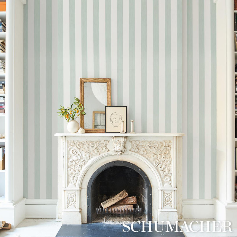 Edwin Stripe Wide Wallpaper, Eucalyptus