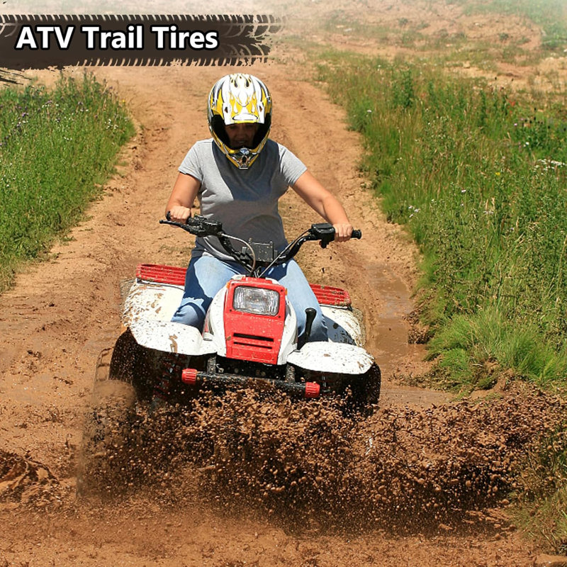 Set Of 2 26x11-14 6PR Tubeless All Terrain ATV UTV Tires, Heavy Duty Shoulder Traction Rubber Tyres For Mud Sand Trail Extreme Off Road Riding Replacement