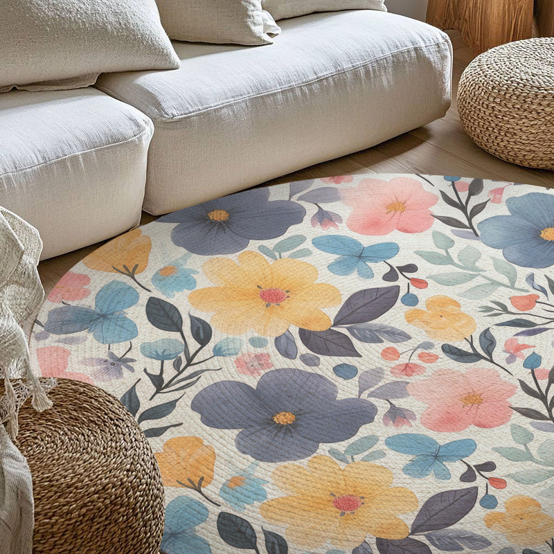 Tapis tressé Blossom Echo, Rond 5 pi
