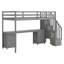 Structure de lit mezzanine avec bureau intégré et tiroirs de rangement doubles-542545126