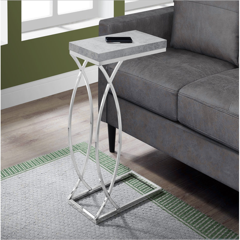 Table d'appoint, en forme de C, bout, côté, collation, salon, chambre à coucher, Gris