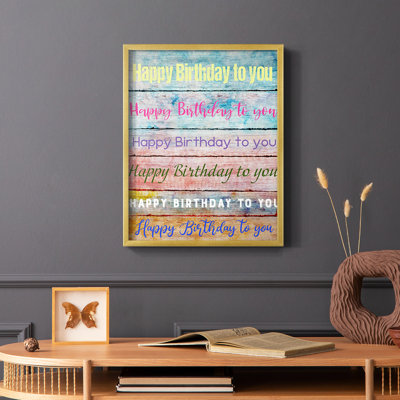 «Birthday Song», reproduction encadrée - bois massif