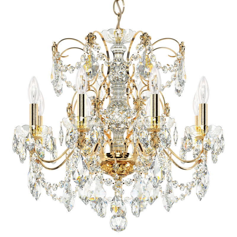 Century 8 - Light Candle Style Chandelier, Aurelia, Heritage Handcut Crystal Clear