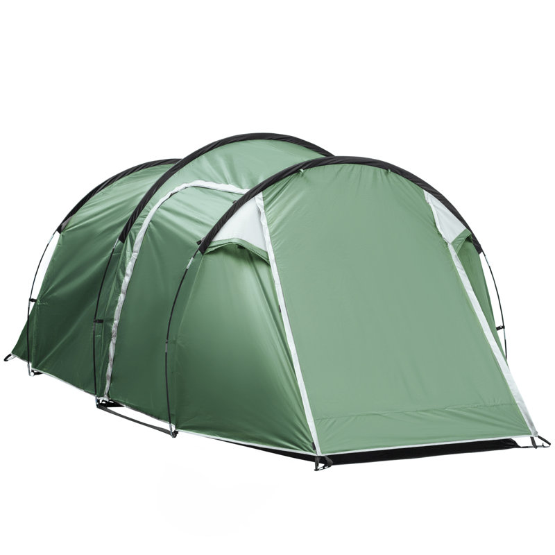 Lacey-Anne 2 Man Tunnel Tent Sewn-in Groundsheet 426 x 206 x 154cm Dark Green