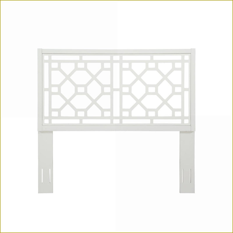 Queen/Full Size Poplar Wood Adjustable Height Chippendale White Headboard for Most Décor, Queen