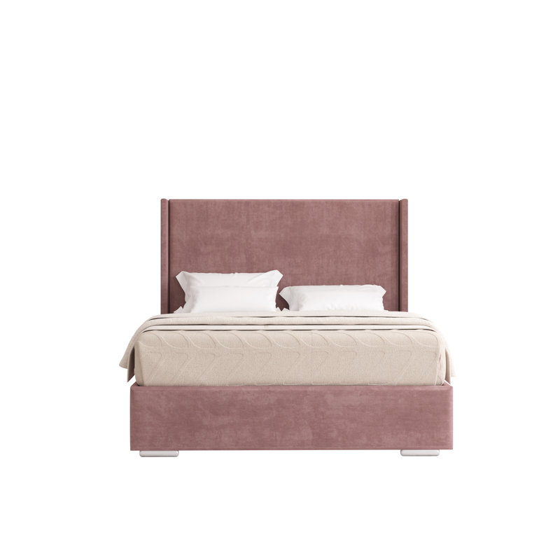 Chelby Upholstered Velvet Bed, Super King (6'), Lilac