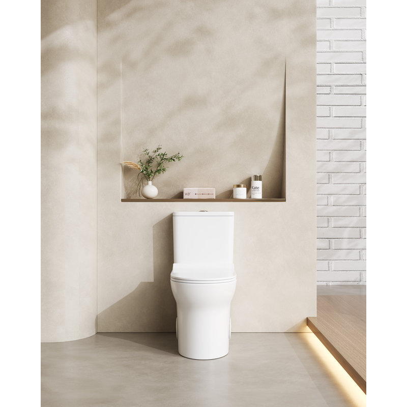 Toilette monobloc allongée au plancher 1,1 / 1,6 GPF à hauteur confort, certifiée CUPC, certifiée WaterSense, céramique, couleur blanche, siège à fermeture en douceur