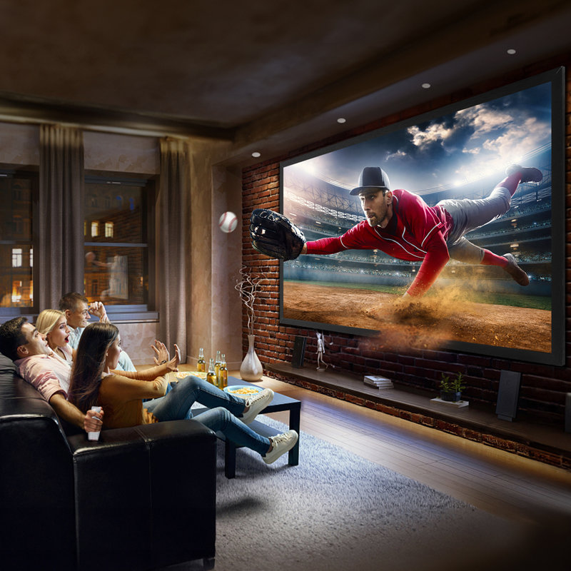 Stellweilan Tessberg Fixed Frame Projector Screen Projector Screen, 76" H x 135" W