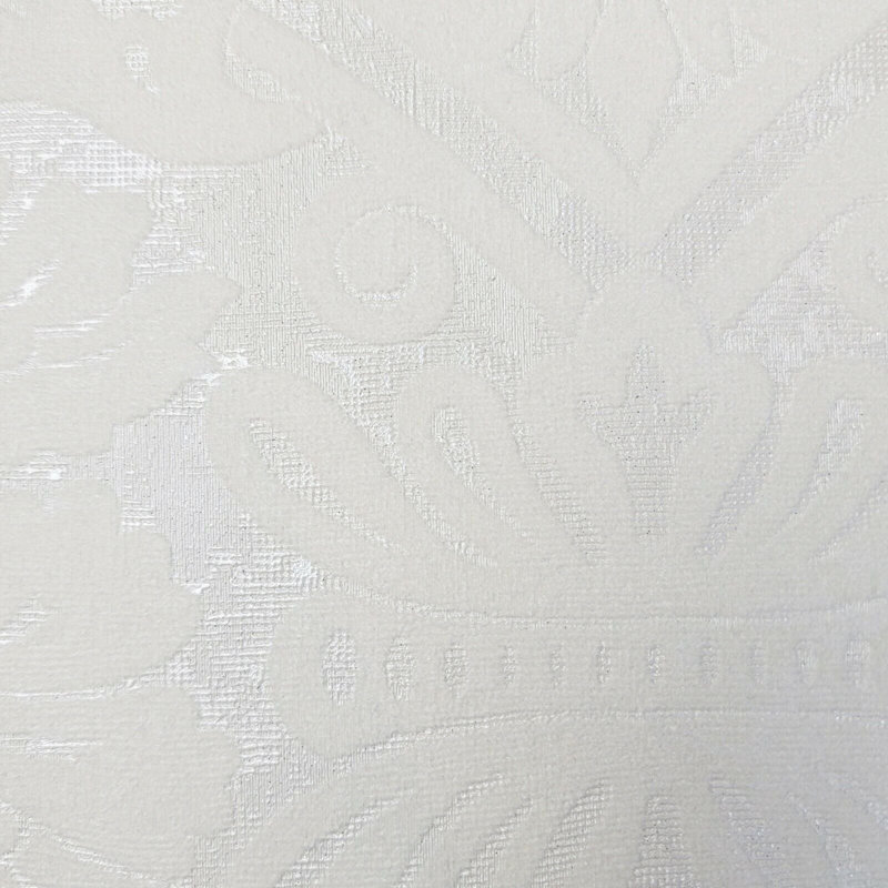 Grand papier peint velours blanc texturé Berdena