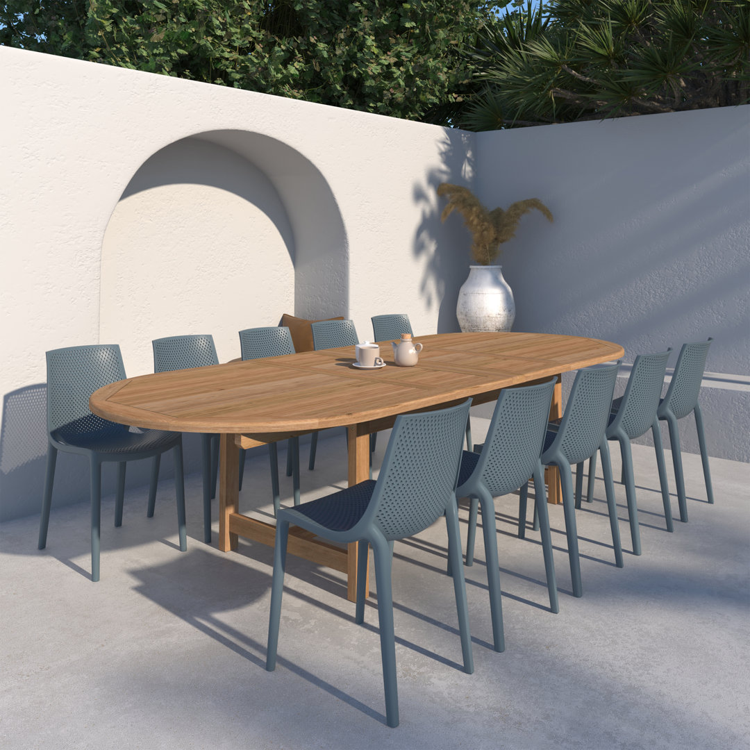 Anautica Oval 10 - Person 118" Long Dining Set Lark Manor™ 