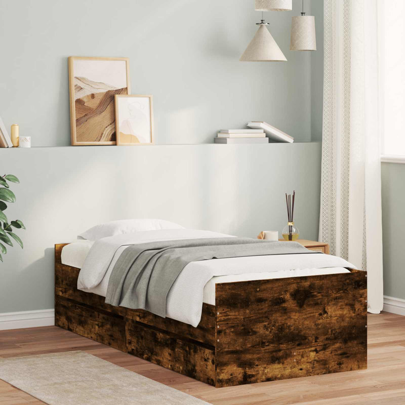 Bed Frame, Smoked Oak