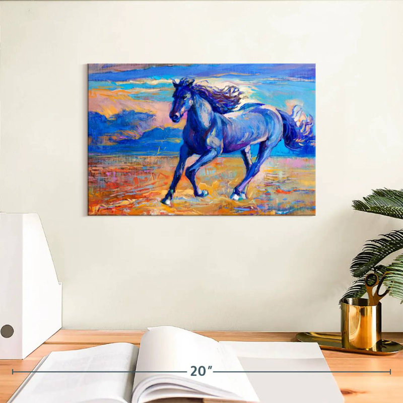 Brampt Blue Horse, 8" H x 12" W