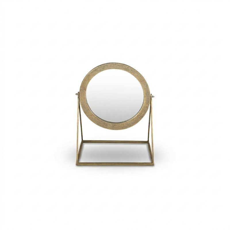 Miroir rond Yasmin, Doré
