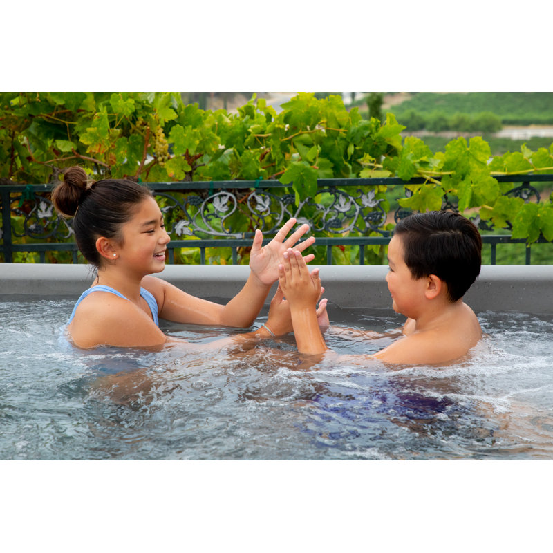 Lifesmart Spas LS350DX 110 Volt 5-Person 28-Jet Rectangle Plug and Play Hot Tub with Ozonator, Taupe