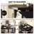 Dining Table Set For 4, Round Kitchen Table And 4 Stool Chair For Dining Room, 44.5inch Drop Leaf Desk, Small Space Saving, Black-313058227-313058228