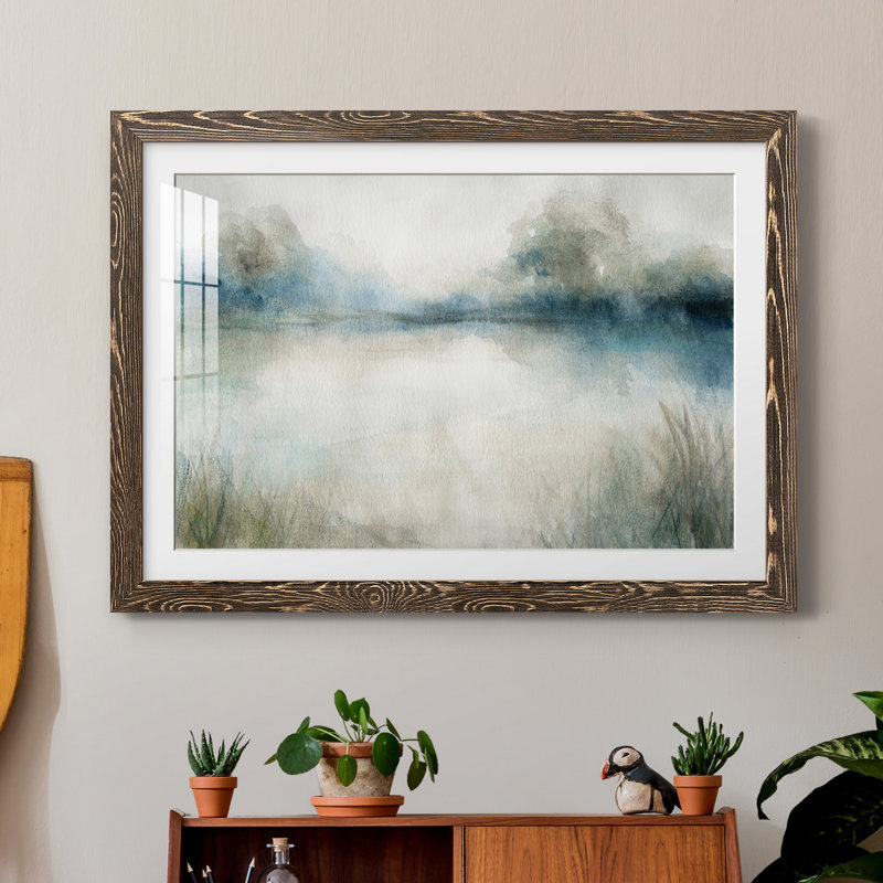 " Still Evening Waters I ", 23" H x 32" W x 1" D, Walnut Paper