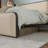Clemance Modern Metal Bed Frame with Curved Upholstered Headboard and Footboard Bed with Under Bed Storage, Heavy Duty Metal Slats-1014076422-1014076421