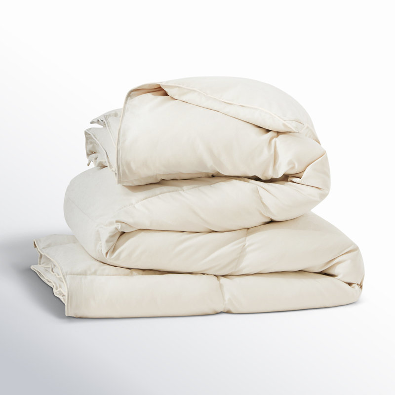 Cream Twin All-Season Goose Down Comforter Duvet Insert