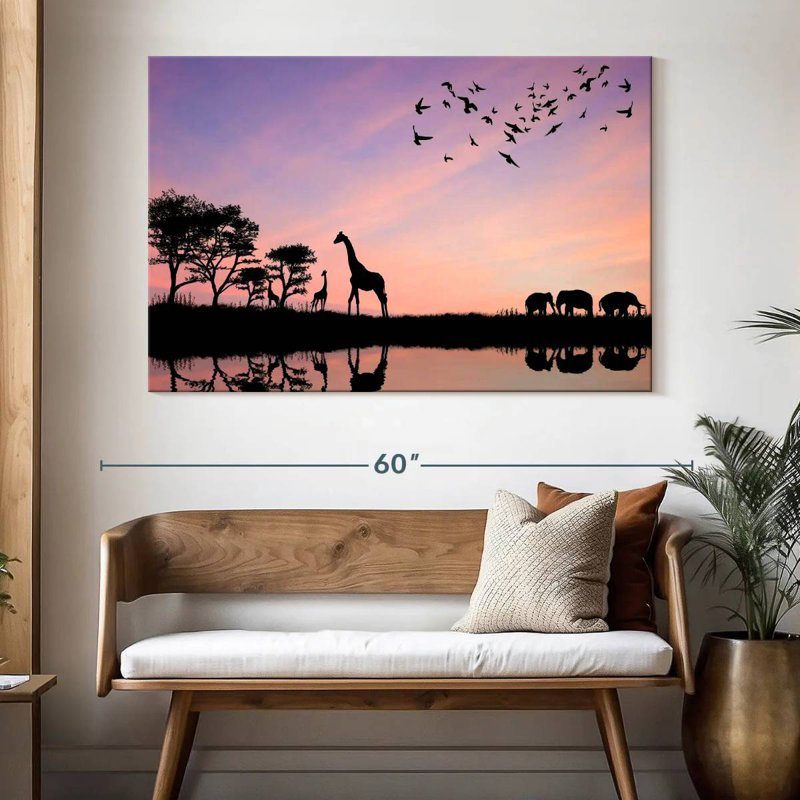 Brampt, animaux du safari africain, H 34 po x l 51 po