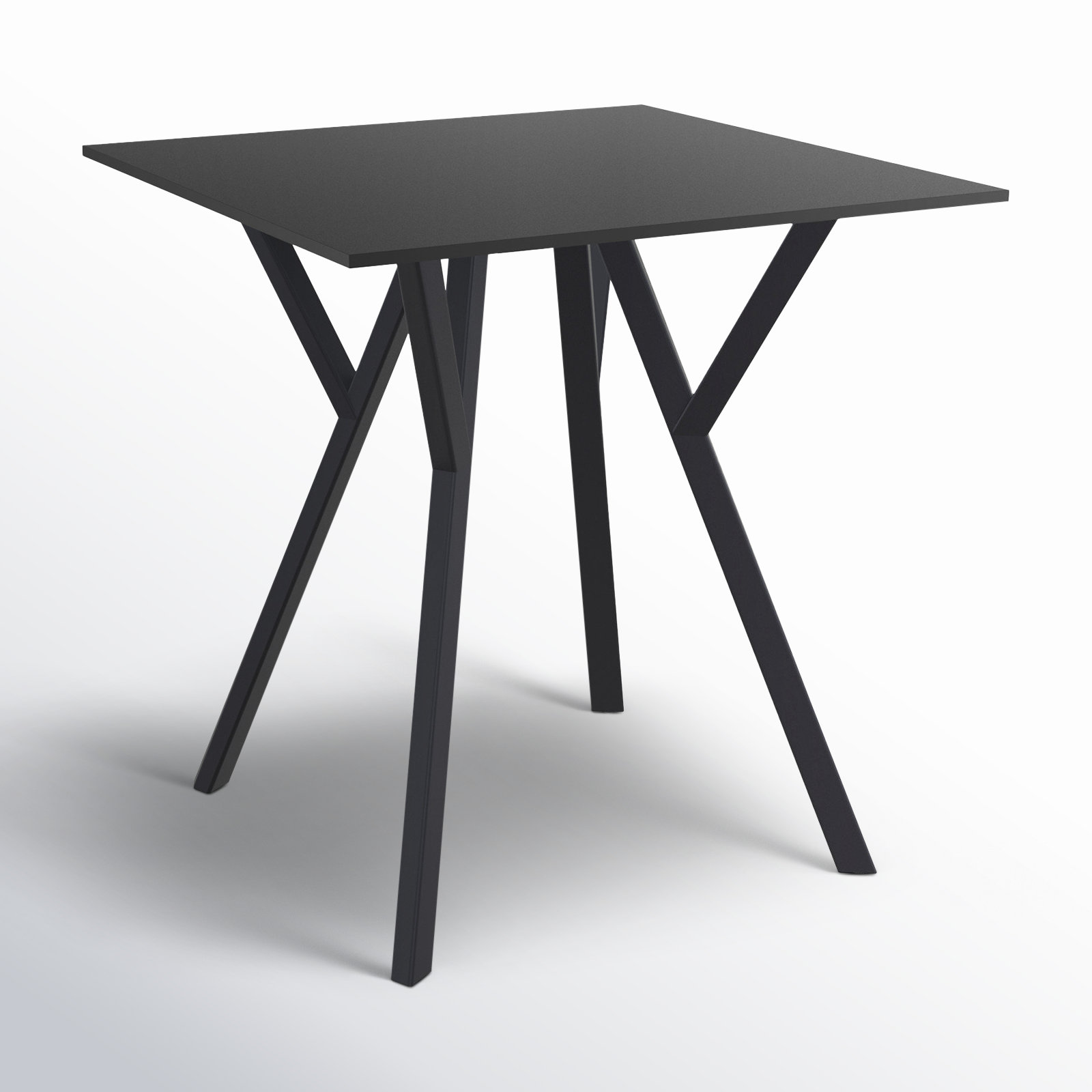 Lexington 27.5'' Synthetic Laminate Outdoor Dining Table, Black