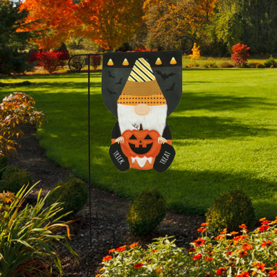 Drapeau d'Halloween gnome en toile de jute
