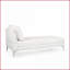 Chaise longue minimaliste moderne pour une personne - Tissu doux pour le salon / la chambre à coucher | Ivoire | Tissu | Dossier rembourré