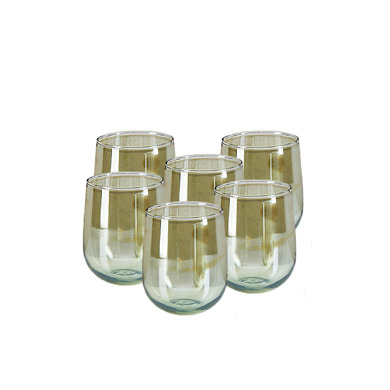 4.25'' H Glass Tabletop Tealight Holder, Green
