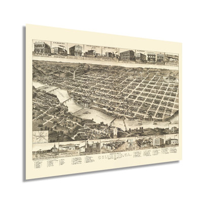 1886 Columbus Georgia, carte sur papier