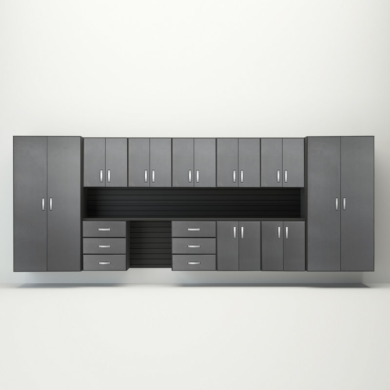 Ensemble d'armoires de rangement Jumbo, Noir / carbone argenté