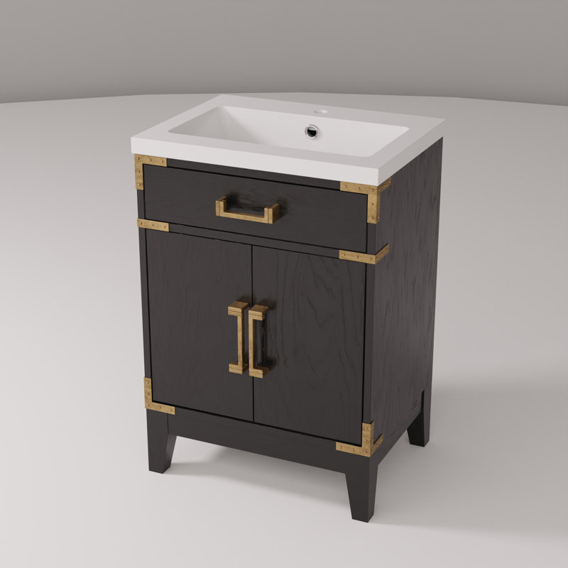 Laurel 24" Black Oak Single Bath Vanity with Acrylic Top