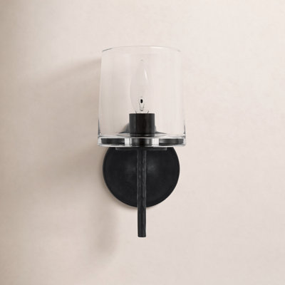 Marietta Single Light Glass Dimmable Armed Sconce