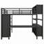 Lit mezzanine en métal avec garde-robe, bureau en L et cubes de rangement-130021706